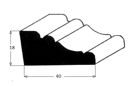 Podlahová lišta dvouvlnný profil - smrk