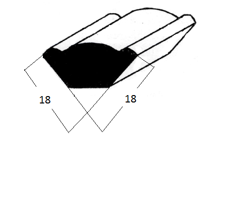 Profilová lišta konkávní profil - smrk